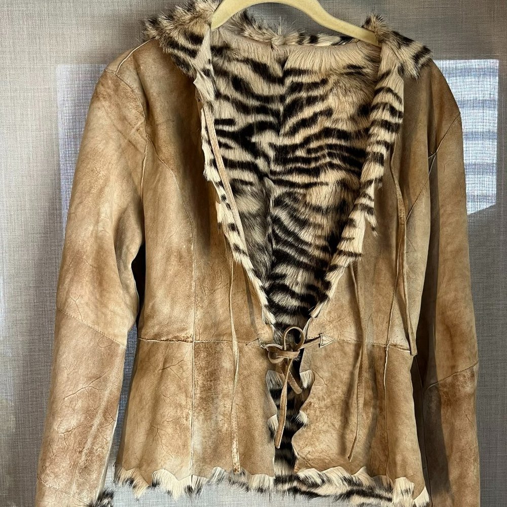 Suede Jacket Fur lined cuffs collar and interior